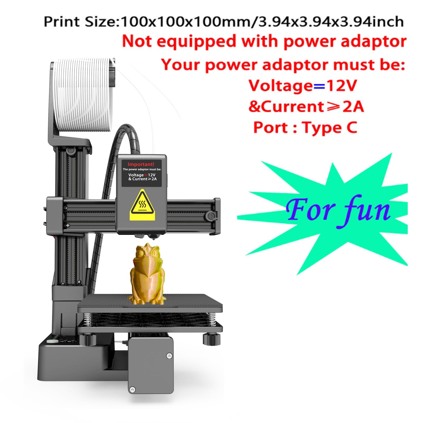 Stampante 3D di Stampa 3D da Mm per Principianti con Filamento TPU PLA da 1,75 Mm, Supporta PC o OS X, Facile da Usare, Silenziosa, Portatile, Rimovibile Piattaforma
