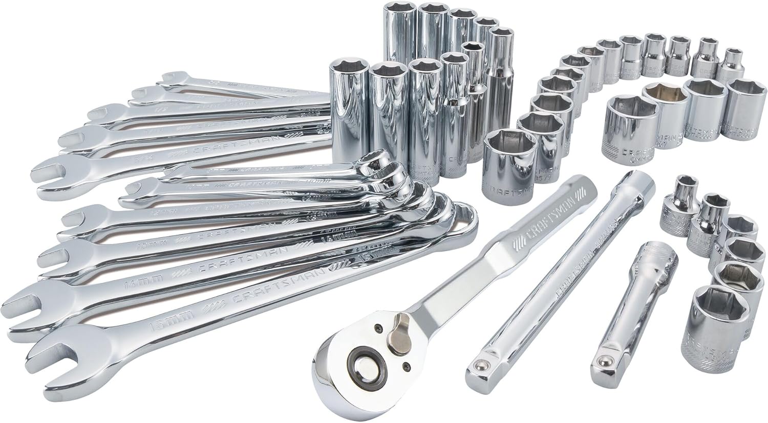 CRAFTSMAN Mobile Mechanics Tool Set, 3/8 Inch Drive, 72 Tooth Ratchet, 47 Piece (CMMT12119)