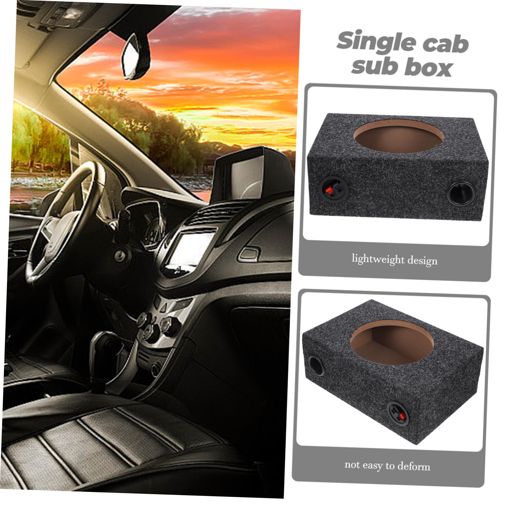 Caja De Subwoofer Sellada para Coche Enclosure De Madera para Altavoces Diseño Ligero para Mejora De Audio Automotriz Fácil Instalación DIY