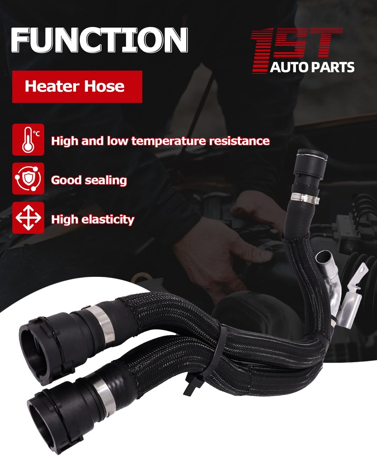 1ST 68197197AB HVAC Engine Heater Hose Assembly Compatible with Dodge Dart 2.0L 2.4L 2013-2016 Air Conditioning Heater Supply and Return Hose, Replaces OE: 55111480AD