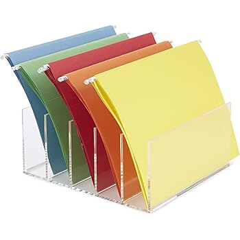 Amazon.com: Clear Acrylic File Folder Holder Rack,File Folder Sorter ...