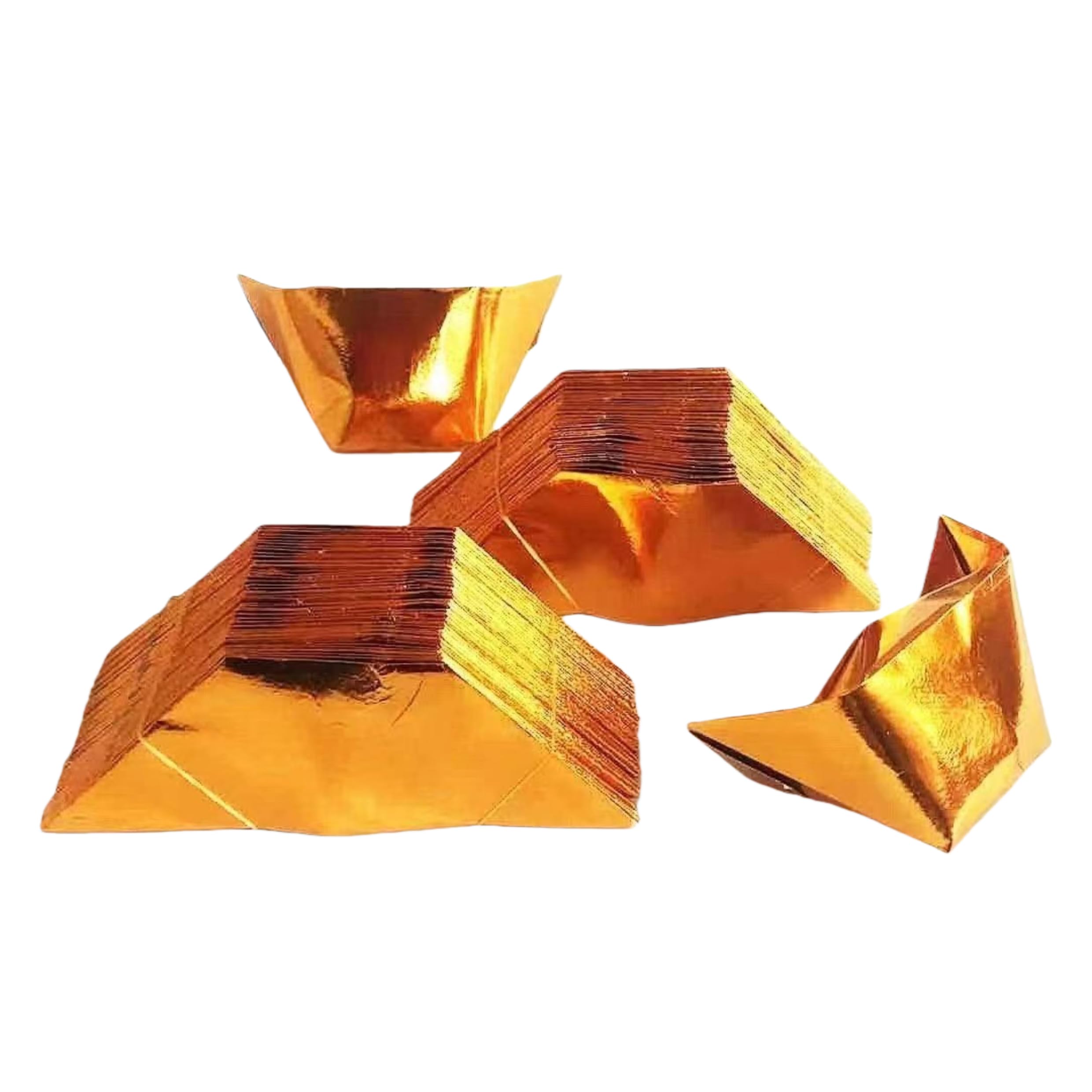 Gold Joss Papier Barren Ahnenverehrung, 1000 Stück halbfertiges-Silberfolien-Yuan-Bao-Joss-Papier, Mehrfarbig, mehrere Größen(Gold Ingot,6.7 x 5.5 inch(17 x 14 cm))