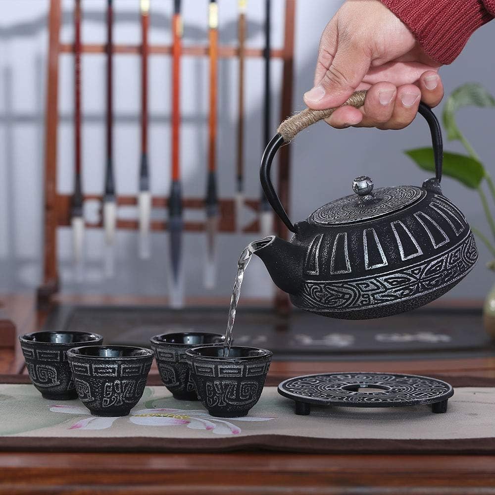 Hоlіdау Dеаlѕ 🛒 COOGOU Cast Iron Teapot Set Japanese Style Anti Rust Enamel Interior with Tetsubin Iron Tea Kettle 4 Teacup Handmade Chinese Collection Health Gift for Friend (800ml) 80% оƒƒ Dіѕсоunt COOGOU Cast Iron Teapot Set Japanese Style Anti Rust Enamel Interior with Tetsubin Iron Tea Kettle 4 Teacup Handmade Chinese Collection Health Gift for Friend (800ml)