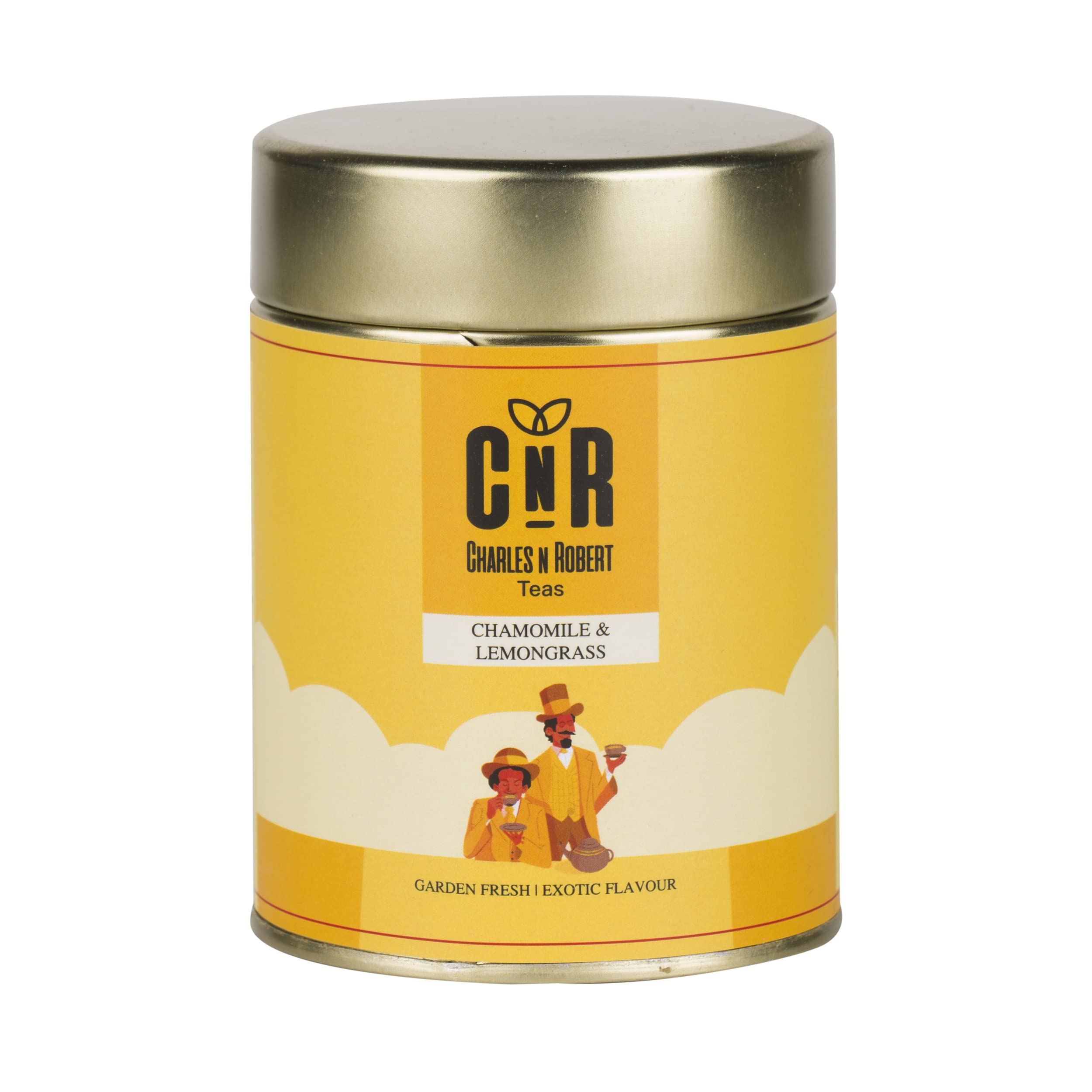 Charles N Robert Chamomile & Lemongrass Caffeine Free 50gms (25 Cups) | Relax & Serene Tea | Helps in Good Sleep & Stress Relief | 100% Natural Ingredients | No Added Preservatives.