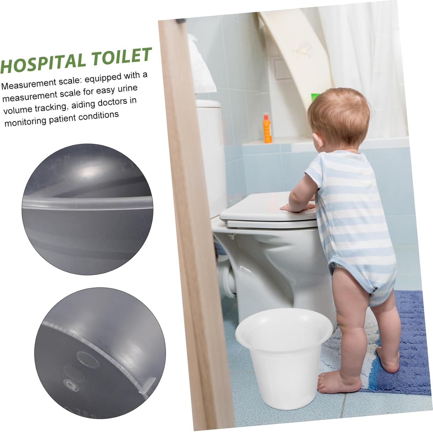 Frosted Plastic Urine Bucket with Measurement Scale for Wards