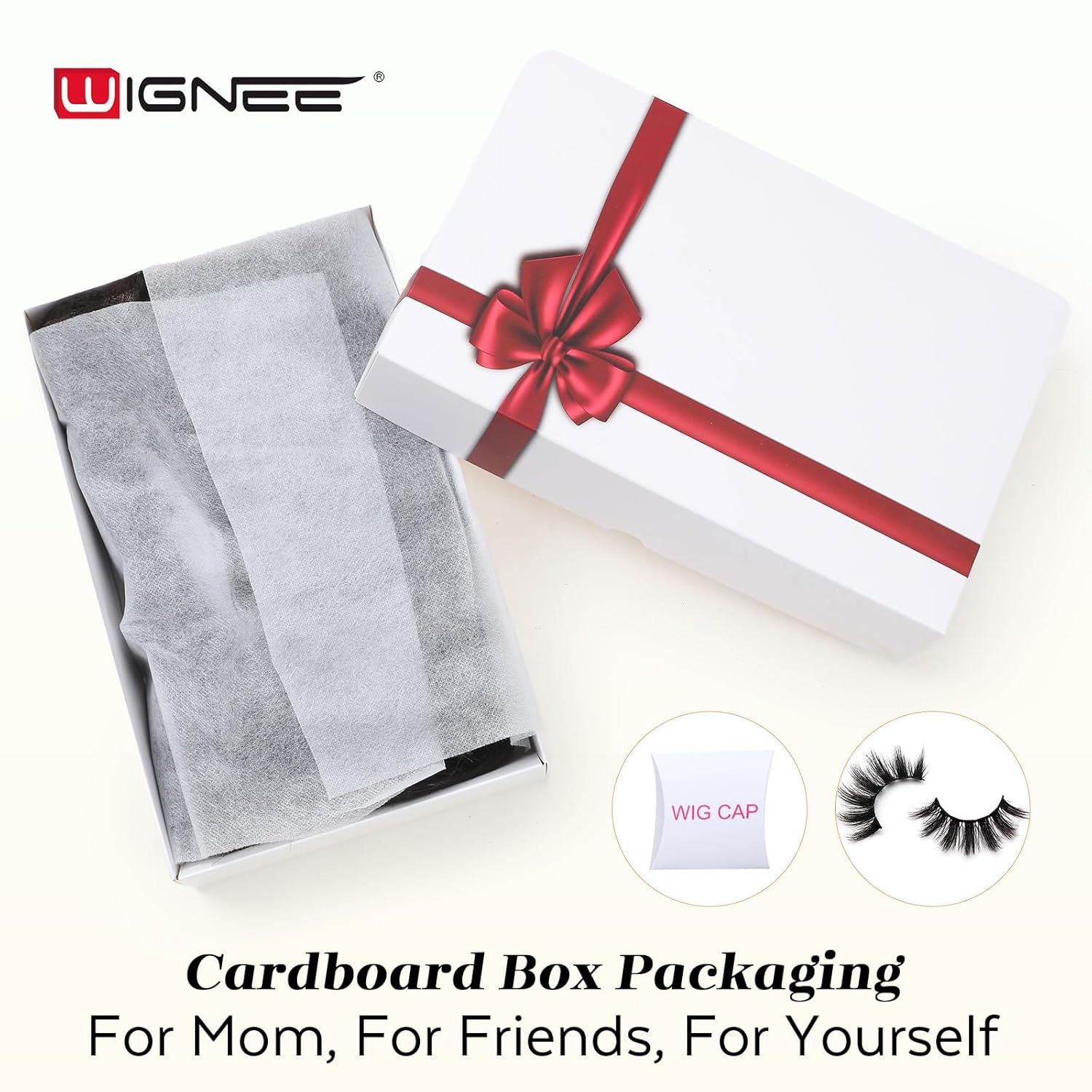 WIGNEE 4x4 Lace Human Hair Wig with Bangs Natural Wave Human Hair Wigs for White Women 14 Inch Glueless Wig With Bangs Human Hair Bang Wig 100% Brazilian Human Hair for Daily Use