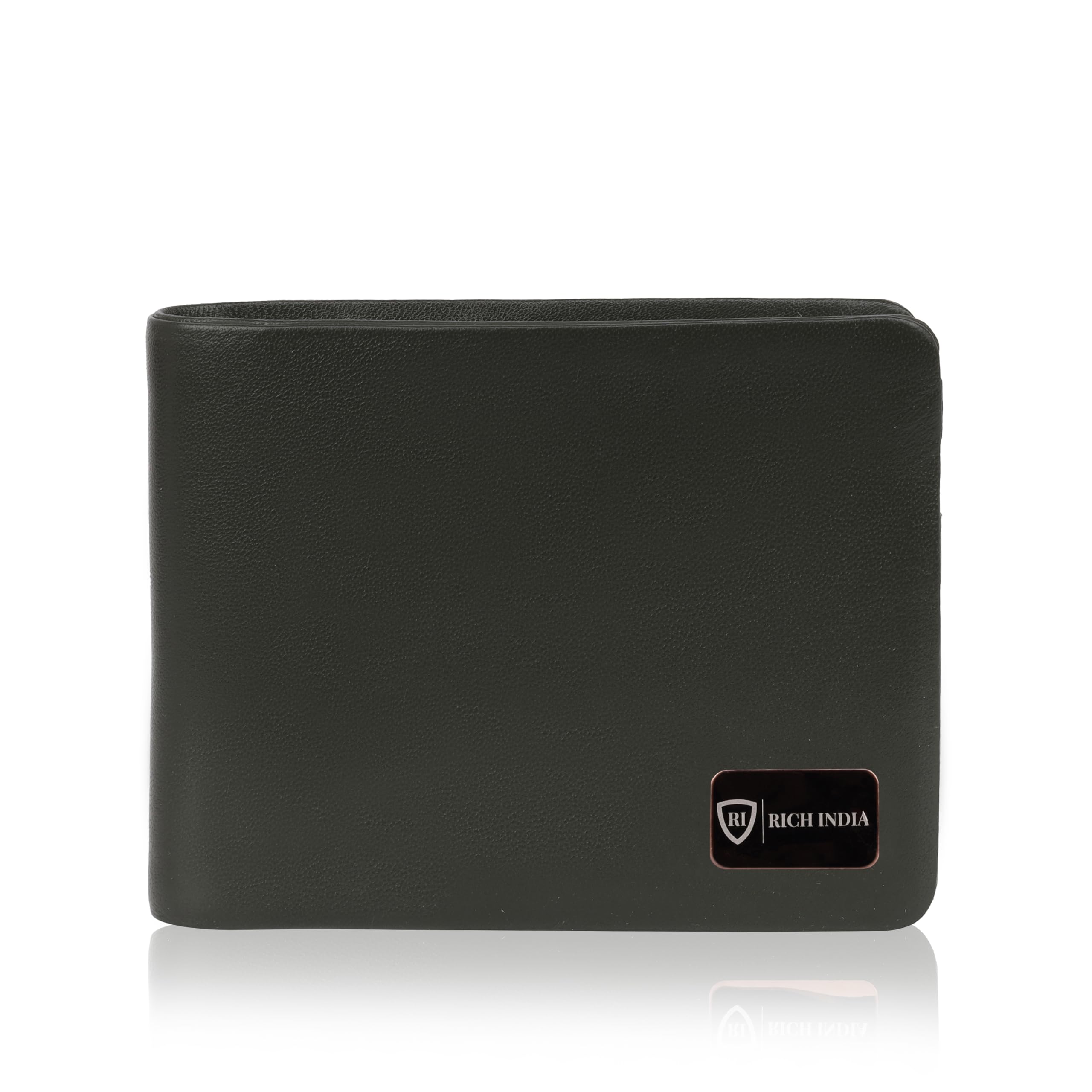 Genuine Leather Wallet | Minimalist Stitchless Bifold Men's Wallet with Gift Box - Dark Green-image-26