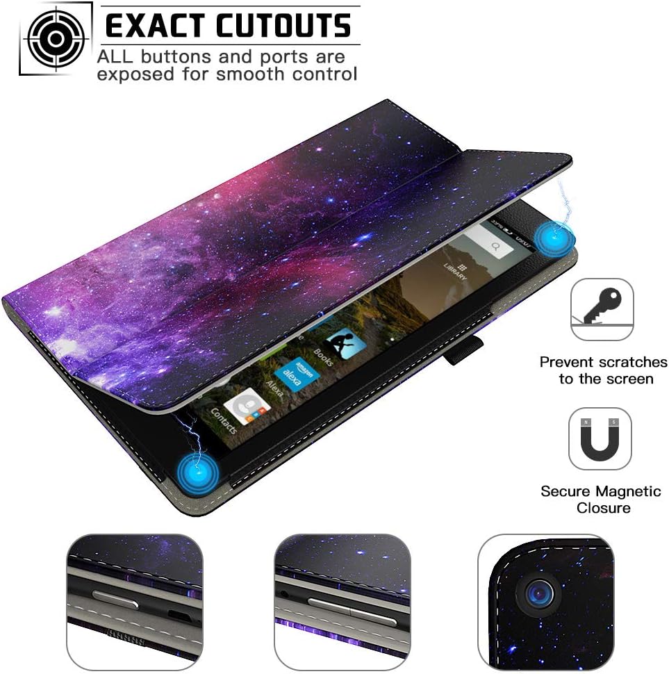Retear HD 8 7th / 8th Case for Amazon Leather Kindle Fire HD 8 Tablet(2018 / 2017 Release) PU Leather Cover with Auto Wake/Sleep