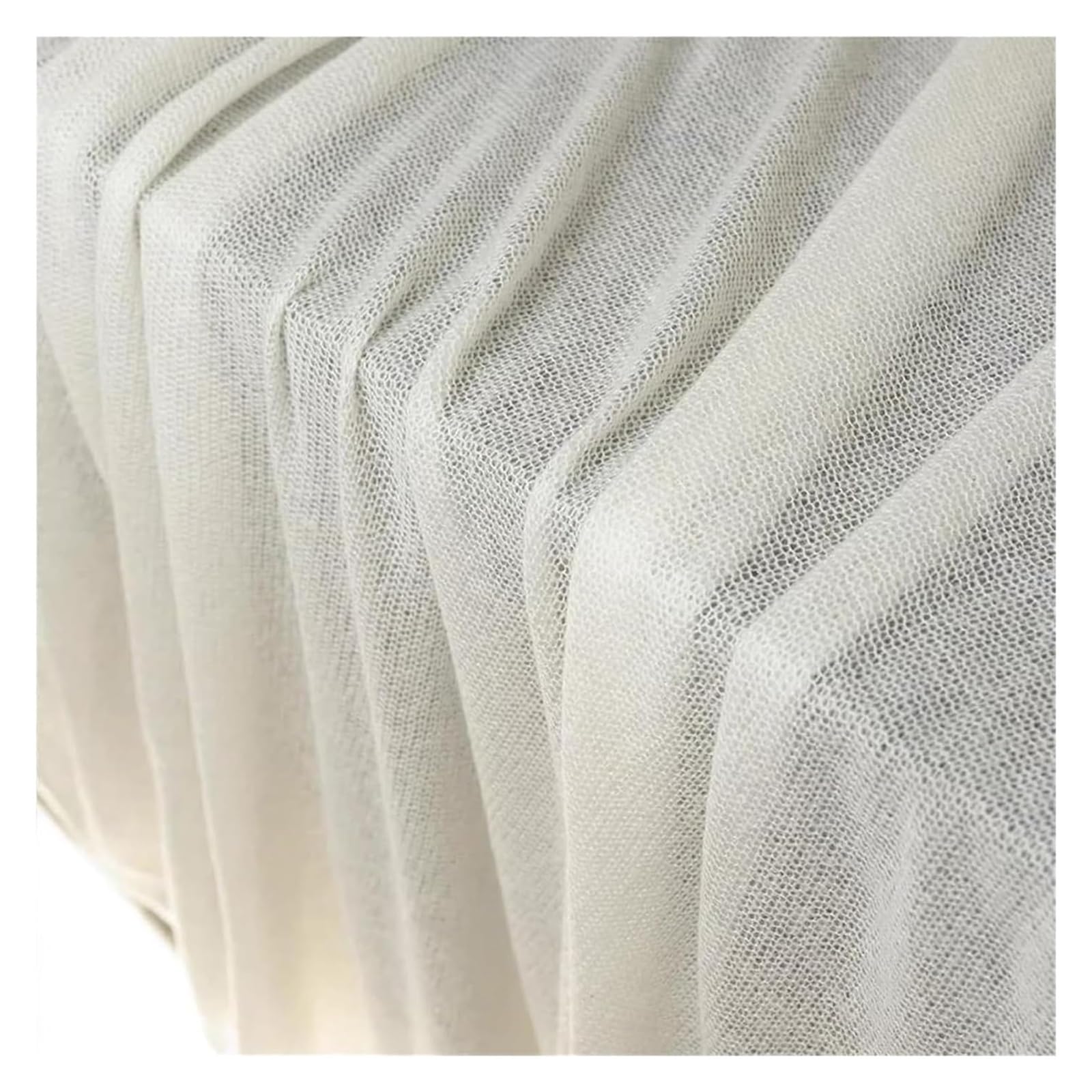 Tela De Malla De Costura De Punto Acrílico De Lana, Color Beige