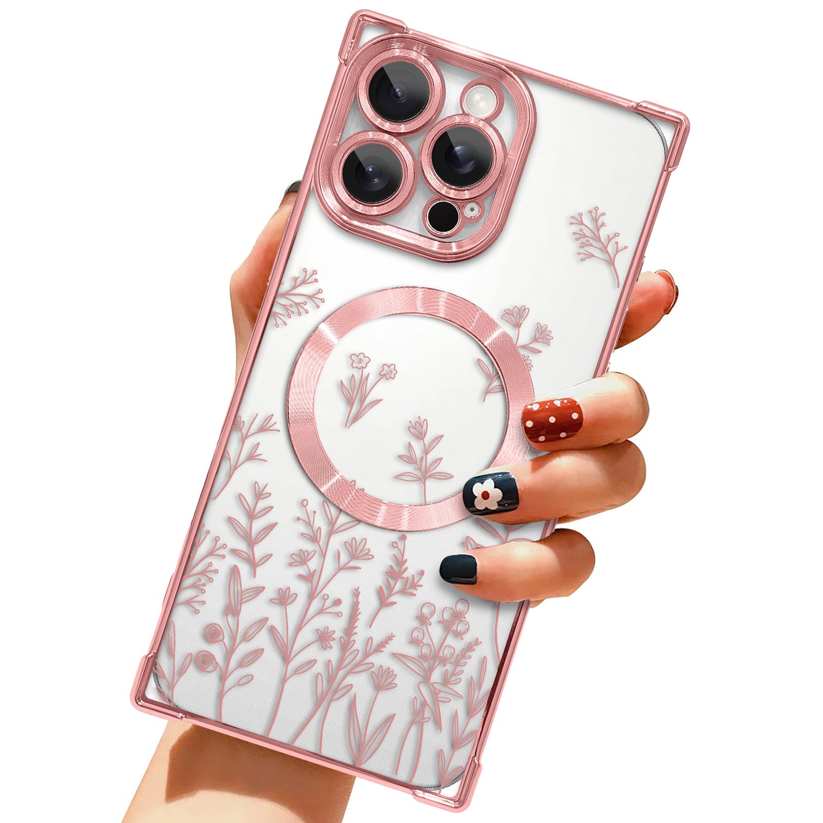 Coque iPhone 16 Pro Max MagSafe ornée d'un superbe plaqué floral - 8