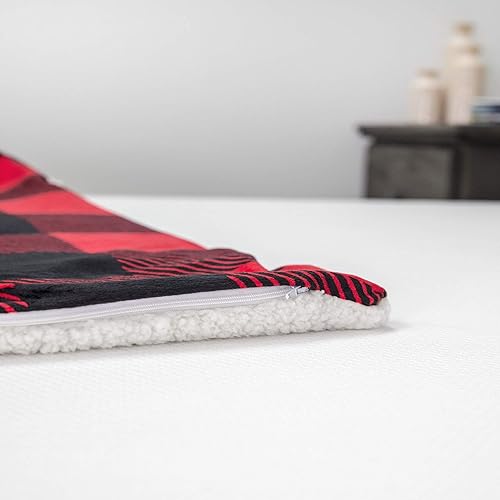 Miniatura 5 de SensorPEDIC Wellness Collection - Manta con peso de 12 libras con funda extraíble, rojonegro, 72 x 48 pulgadas