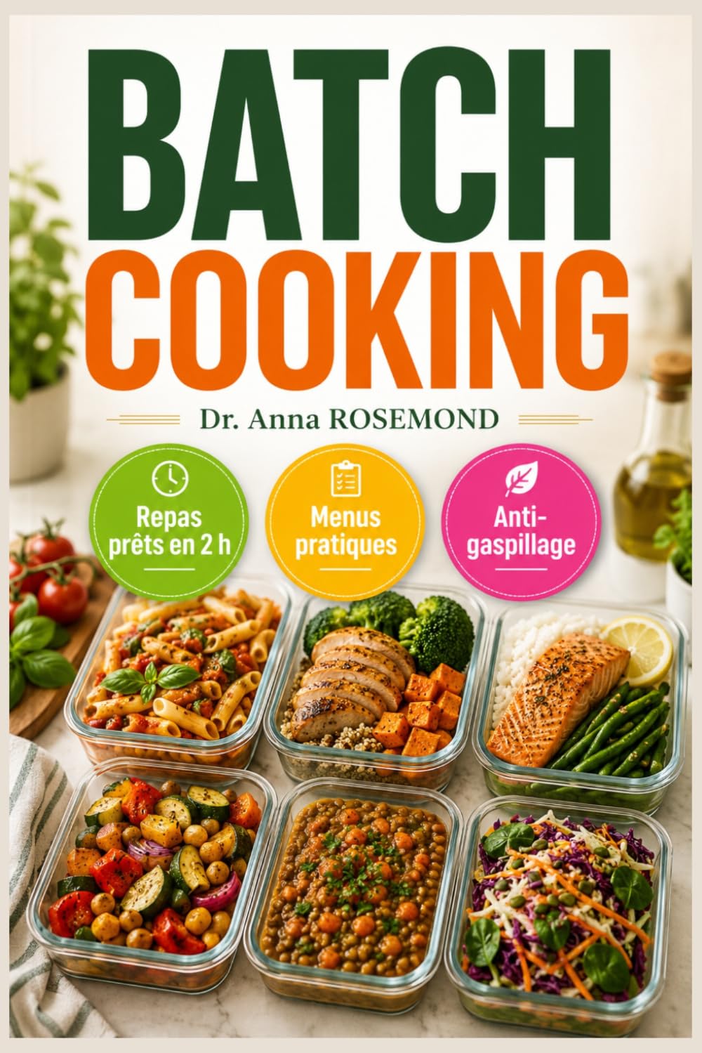 BATCH COOKING - Vos repas de la semaine en 2 heures: Cuisinez une seule fois, mangez toute la semaine ; menus pratiques, organisation efficace et astuces anti-gaspillage