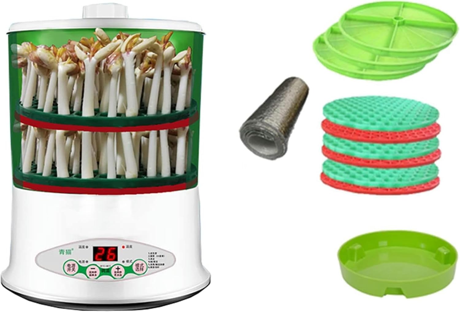 Seed Germination Kit, Bean Sprout Machine, Household Large-Capacity Multi-Function Automatic Germination Machine Bean Sprouts Growing Seedling Machine-1/