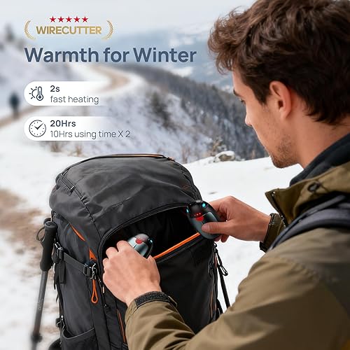 Miniatura 6 de Hand Warmers Rechargeable, 2 Pack Portable Pocket Hand Warmers, 20Hrs Long Heating Double Warm Electric Handwarmers, Reusable Heater for Outdoors