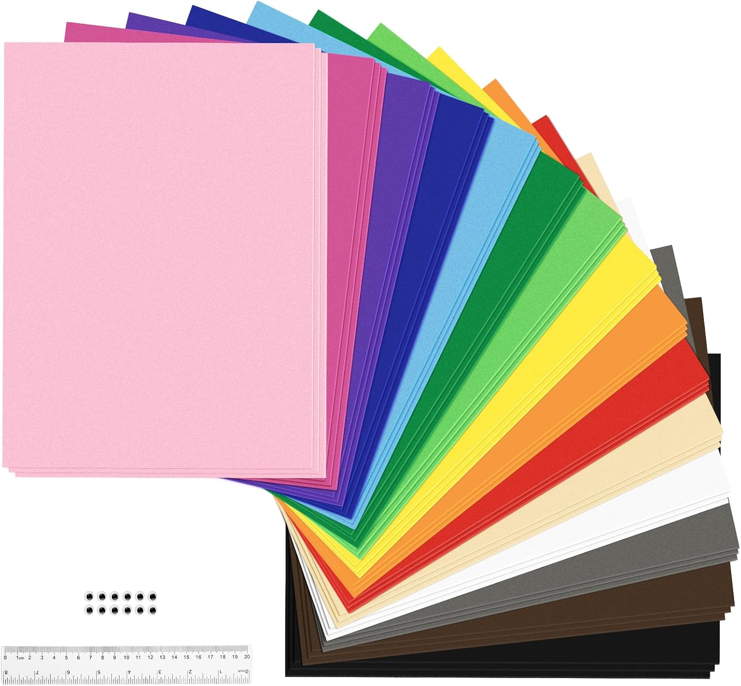 45 Pack Foam Sheets, 12x8IN 15 Color Foam Paper 2MM Foam Craft Sheets for DIY Handcraft Scrapbooking Party Decorations