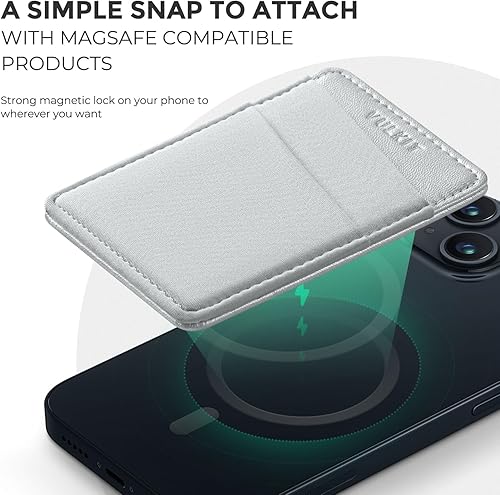 Miniatura 3 de VULKIT Cartera magnética para teléfono MagSafe, bloqueo RFID, cartera con tarjetero para iPhone serie 15141312 y funda para teléfono con MagSafe