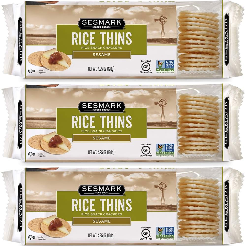 SESMARK GlutenFree Sesame Rice Thins Delicious and