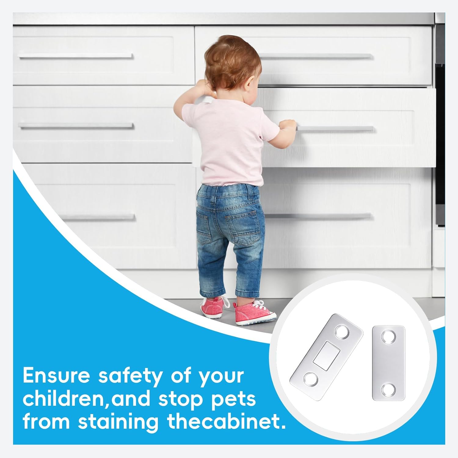 12 Pieces Door Magnets, Magnetic Clasps, Narrow Cabinet Magnets for Cabinet Doors, Magnetic Door Locks, Door Magnetic Closer, Cupboard Magnetic Closer, Sliding Door Lock Magnetic Locks