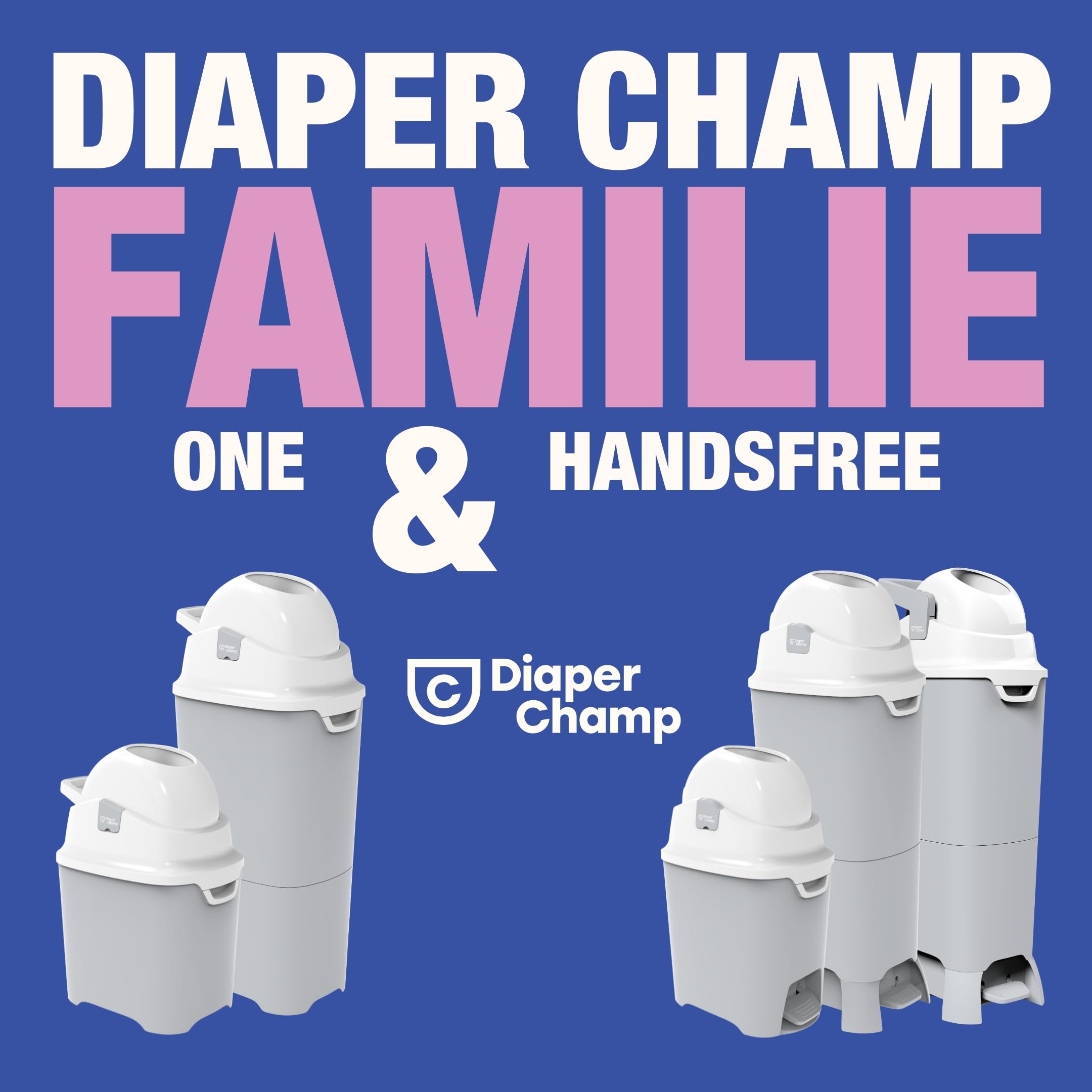 DIAPER CHAMP ONE MAXI Windeleimer geruchsdicht silber/weiß