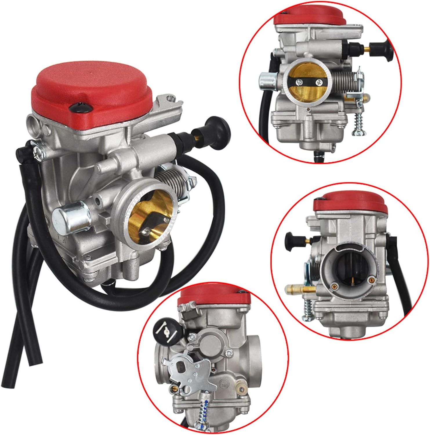 munirater Carburetor Carb 30mm Replacement for Roketa Jetmoto Hunter Tank Scout Baja Wilderness Trail C02344 250cc ATVs Quad Wheeler Baja
