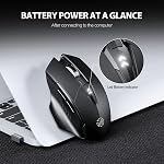 Inphic Bluetooth Mouse, Multi-Device Silent Rechargeable Bluetooth Wireless Mouse (Tri-Mode: BT 5.0/4.0+2.4G), 1600DPI Ergonomic Portable Mouse for Laptop PC Computer,Smartphone,Windows Mac OS, Black