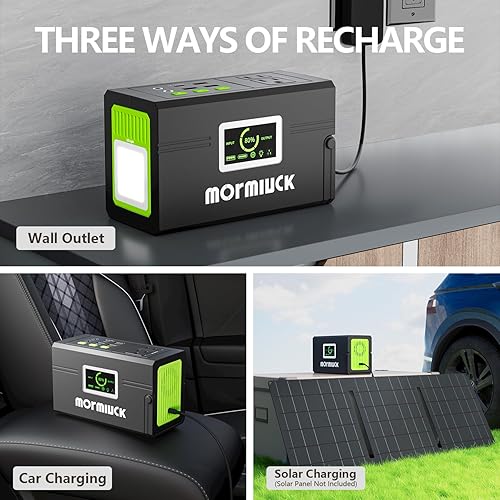 Miniatura 5 de Estación de energía portátil de 127 W (pico 200 W), generador solar (panel solar opcional), fuente de alimentación de 88.8 Wh con salida de CA de