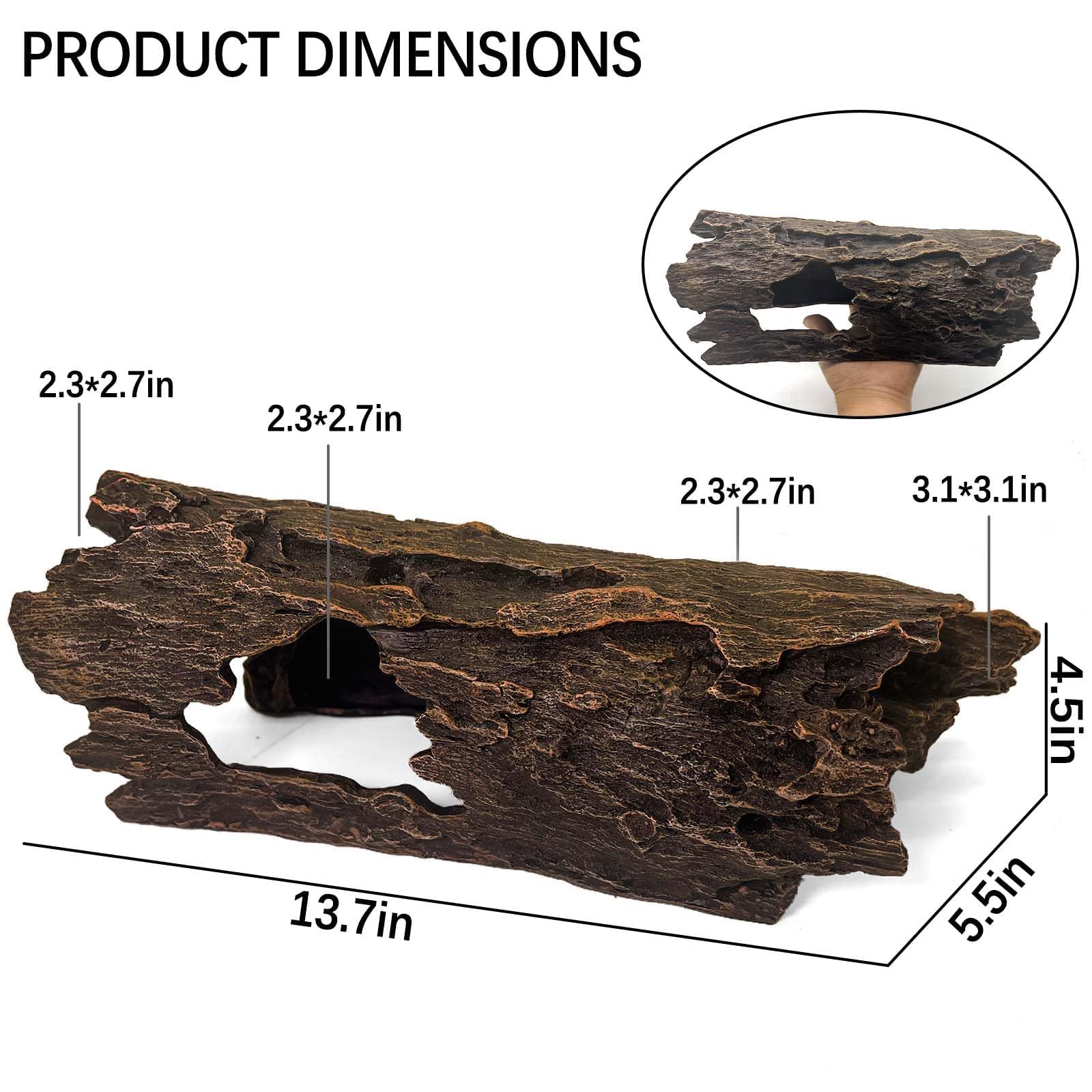 Tfwadmx Escondite de madera para reptiles, peces, anfibios, acuarios, tanques