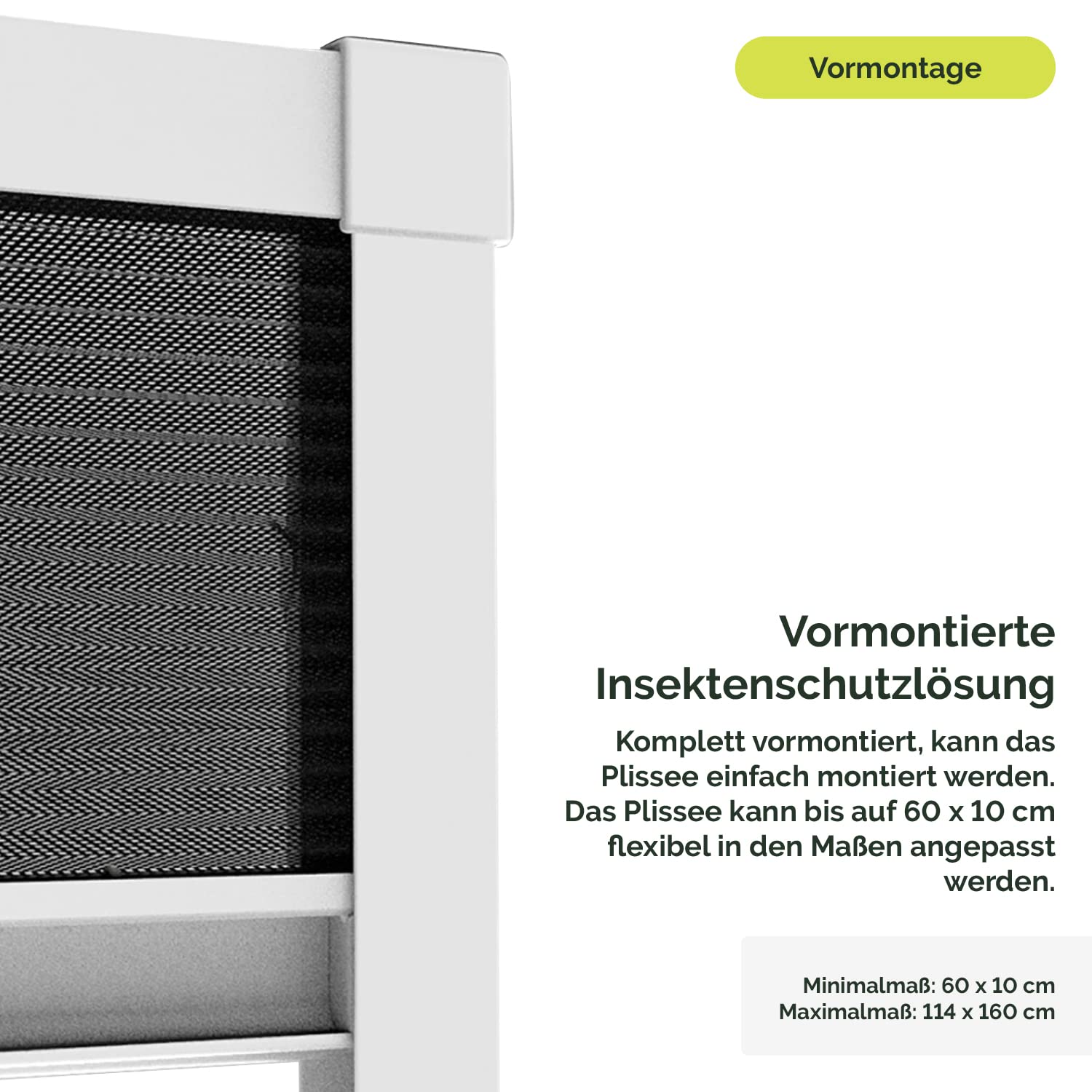 Nematek Fliegengitter Plissee für Dachfenster, weiß - Insektenschutz Dachfenster - Moskitonetz Mückengitter Fenstergitter Fliegenschutz (114 x 160 cm, Duo-Plissee)