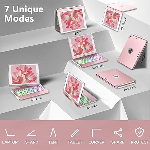 Miniatura 7 de COO Funda de teclado para iPad de 10.2 pulgadas, 987 generación, iPad Air de 10.5 pulgadas (3 generación)iPad Pro de 10.5 pulgadas, retroiluminada