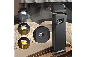 Rechargeable & Ultra Light Clip-on Book Light with 3 Color Temperatures & Adjustable Brightness