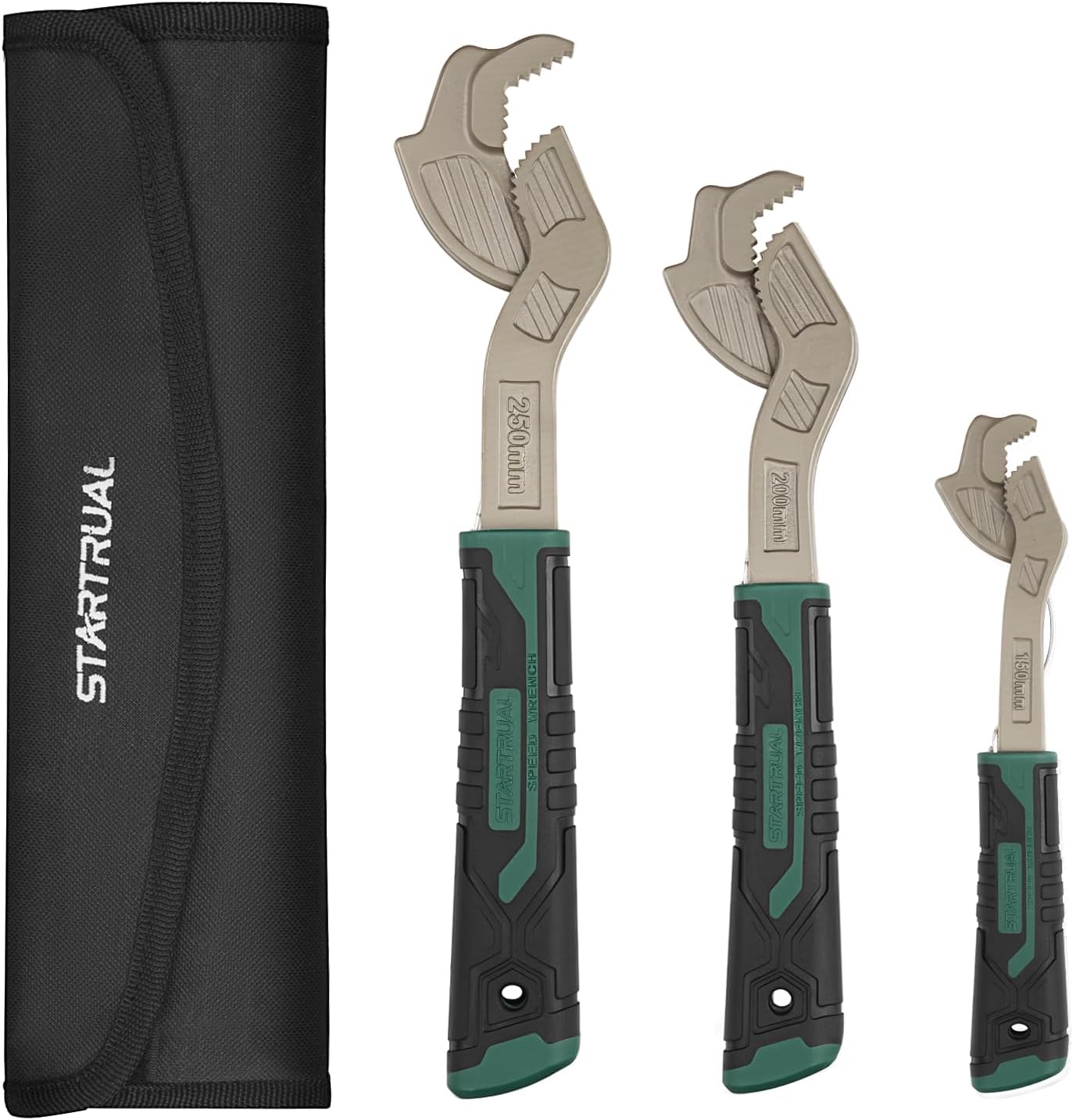 6” 8” 10” Self Adjustable Pipe Wrench Set, Chrome Vanadium Steel, Plumbers Wrench, Pipe Vise Wrench with Self Locking Function for 9/32”-1 3/8” (7-35mm) pipes and nuts