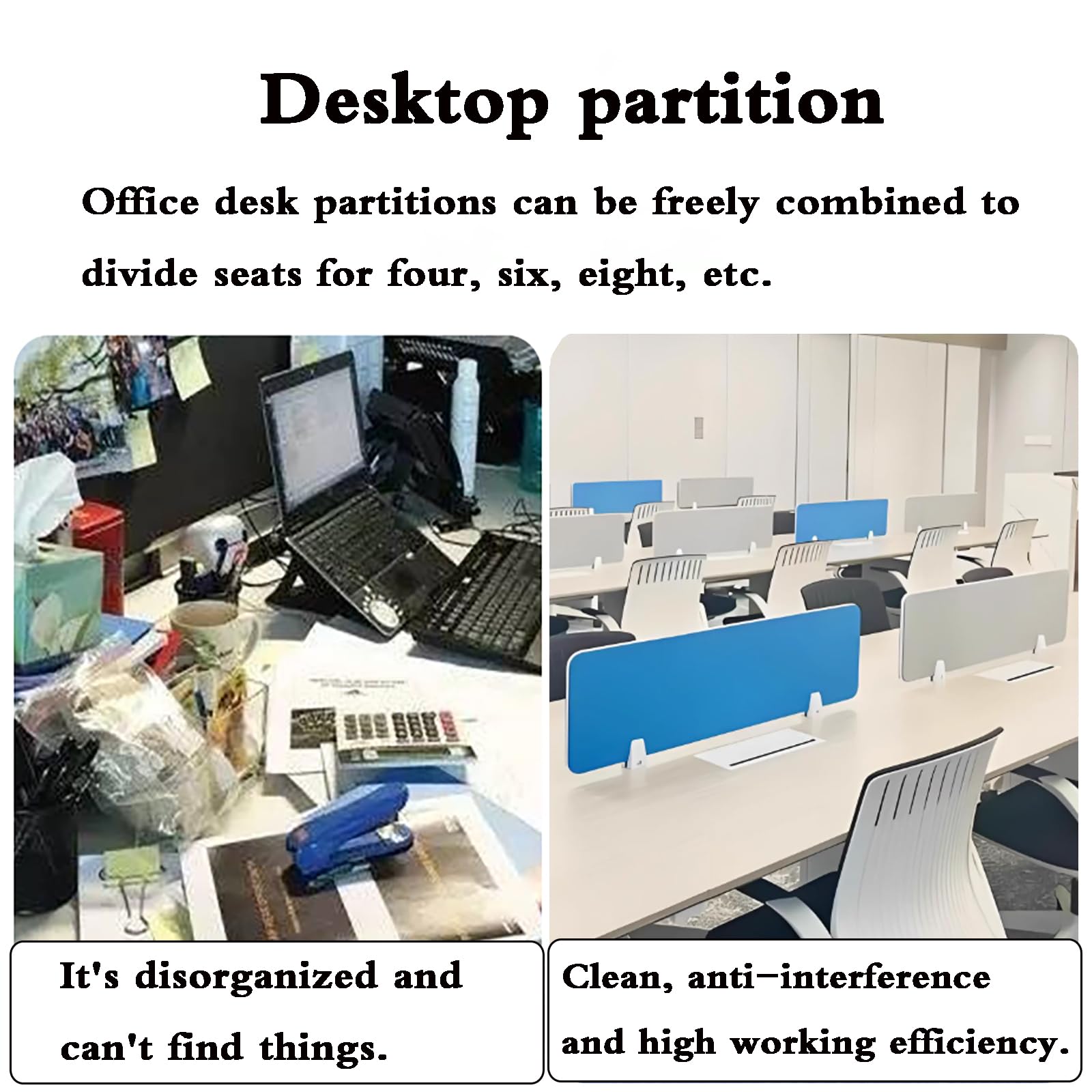 Pareti divisorie Portatili per Ufficio, divisori per scrivania con Clip, Pannelli acustici per la Privacy, schermi da Tavolo indipendenti, soluzioni modulari per l'espansione degli