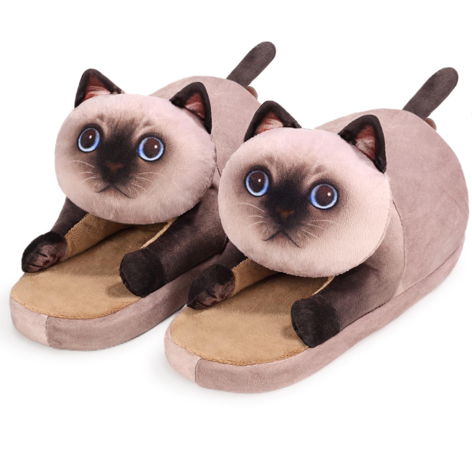 Funny Cat Fuzzy Memory Foam Slippers