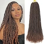 8 Packs Passion Twist Hair 22 Inch Passion Twist Crochet Hair For Black Women Water Wave Crochet Braiding Hair Extensions (22 Inch, 1B/30)