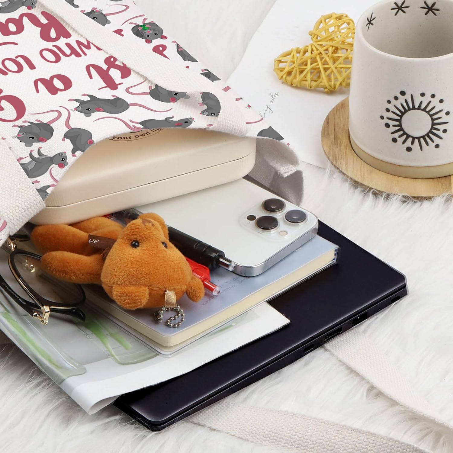 LEVLO Funny Rat Cosmetic Bag - Animal Lover Gift for Women & Girls (Rat Lover Makeup Zipper Pouch) image 3