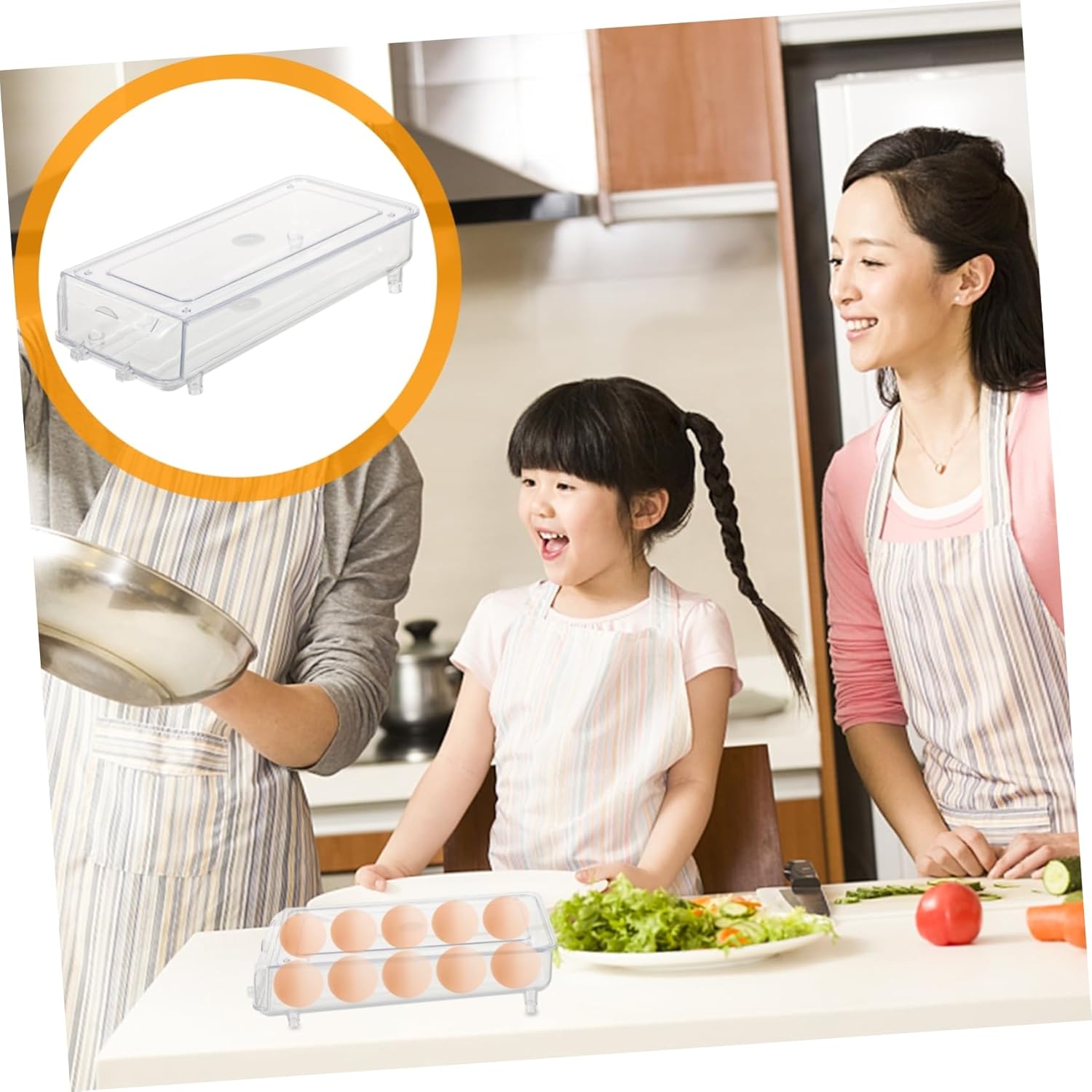 Egg Organizer Box Refrigerator Egg Holder Lid Stacking Carton for Fridge Covered Tray Portable Storage Container Pet Material