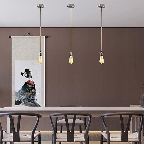 Vista 7 de Bettomshin Juego de 2 toldos de candelabro, 3.1x0.8 in3.15 x 0.79 pulgadas (profundidad x altura), iluminación de techo retro de hierro, kit