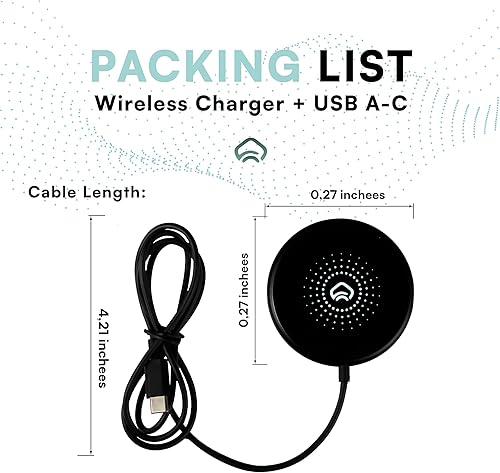 Miniatura 7 de Cargador magnético para iPhone Apple Magsafe Cargador de carga rápida - Compatible con iPhone y AirPods, cargador inalámbrico portátil de 15 W,