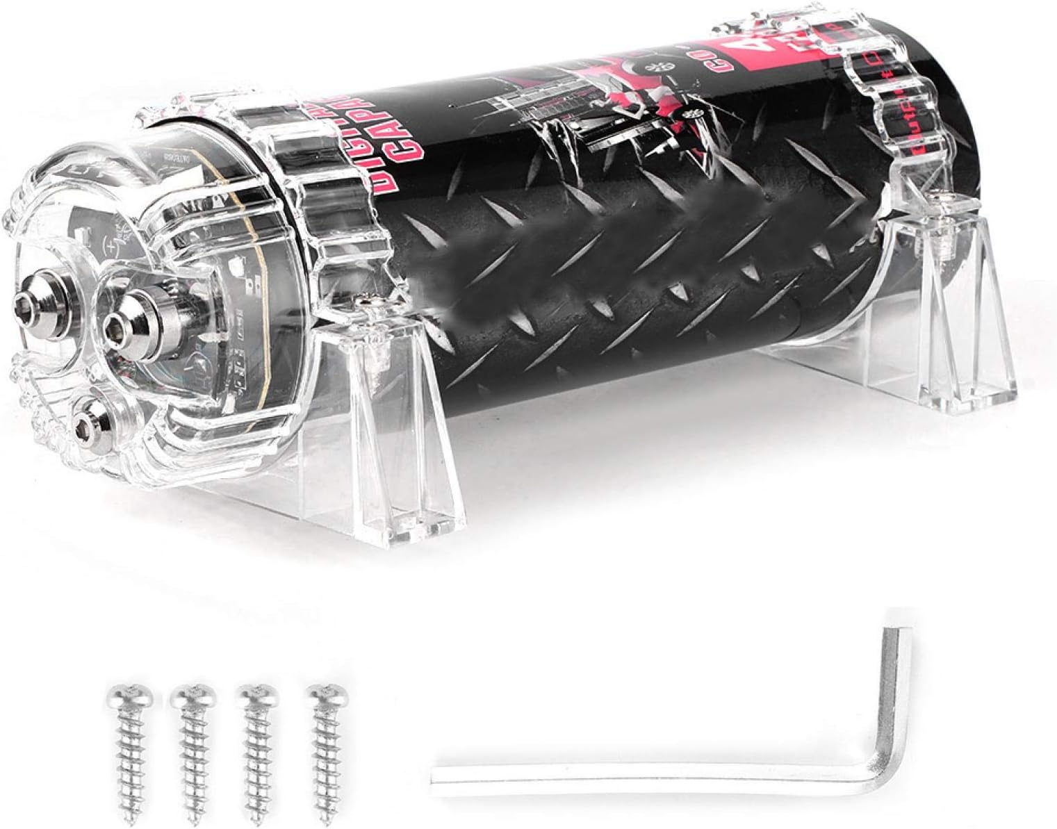 4 Farad Car Power Capacitor, Audio Amplifier, Car Capacitor with Voltage Display, LED Voltage Display Power Cap