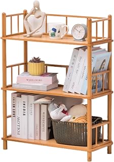 3-Tier Expandable Bamboo Open Bookcase - No-Tools Assembly & Modular,Modern Display Bookshelf with Top Edge and Solid Wood Frame for Home and Office, Storage Cabinet