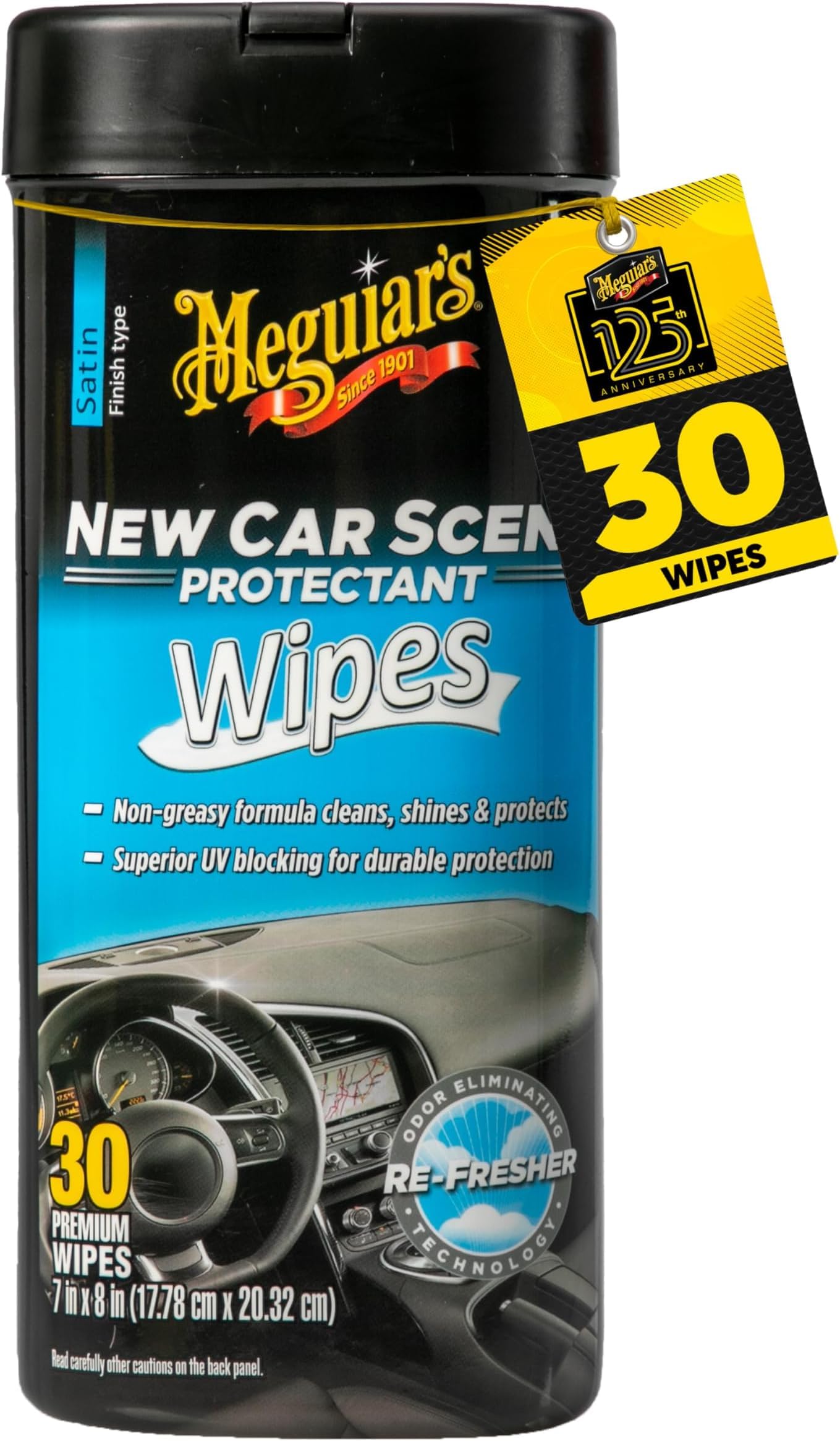 Meguiar’s New Car Scent Protectant Wipes, 30 Count (Pack of 6)