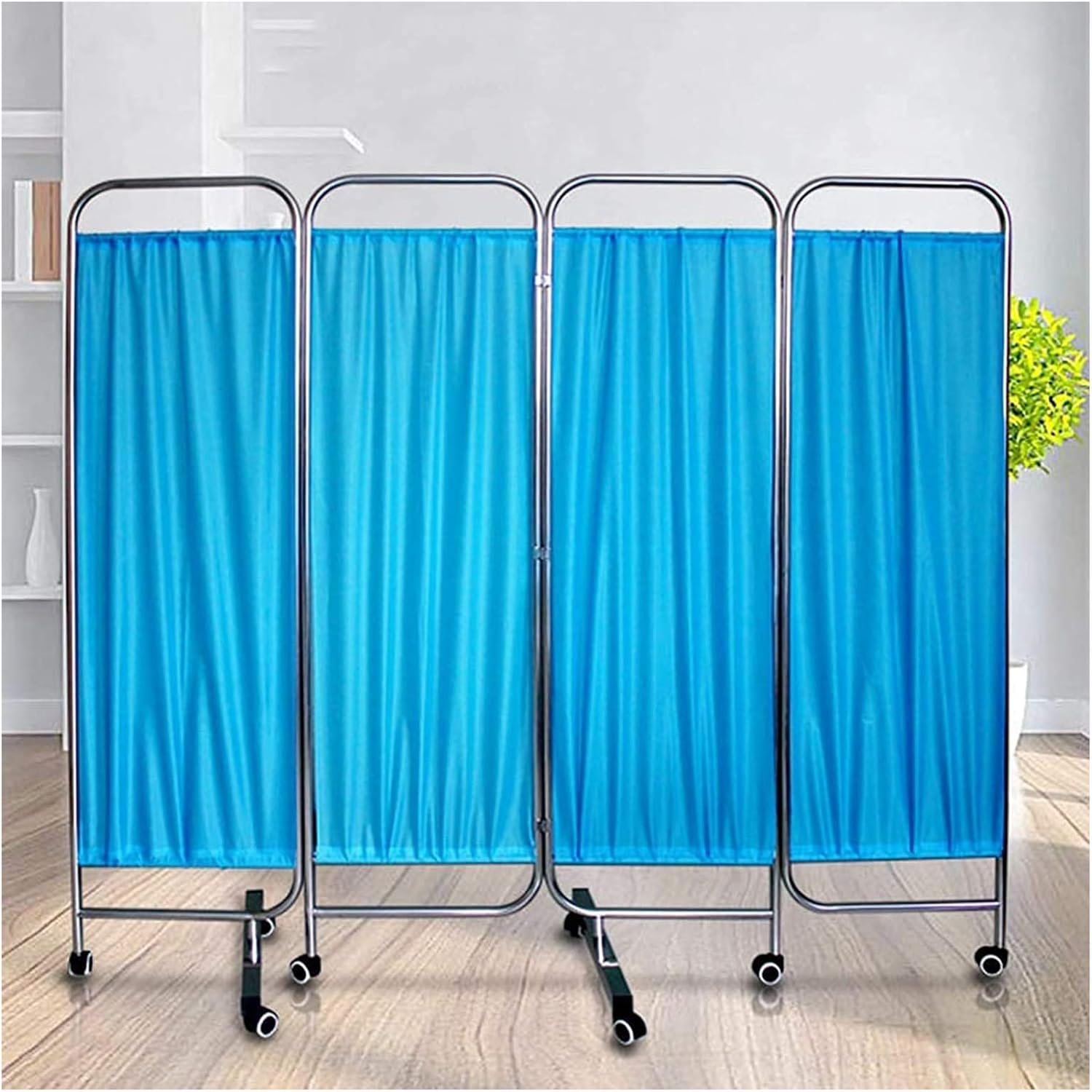 4-Panel Mobile Privacy Screen Room Partition,Beauty Salon/Hall Standing Door Partition