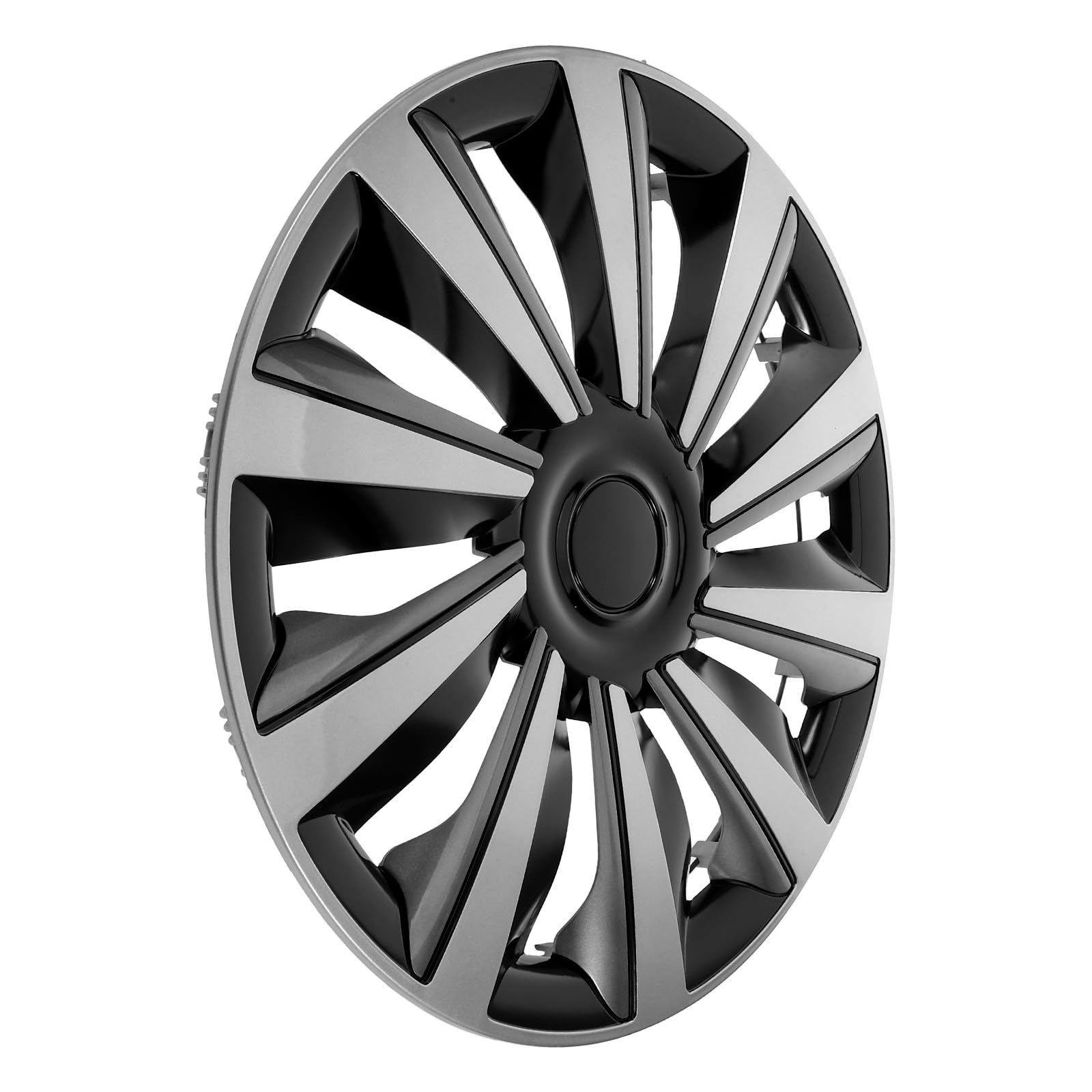 GANAZONO Enjoliveur de Roue 15 Pouces Argenté Gris, Cache-moyeux de Voiture Robuste, Bouchon de Vis de Moyeu, Couvre-Roue de Secours pour Protection et Décoration Automobile