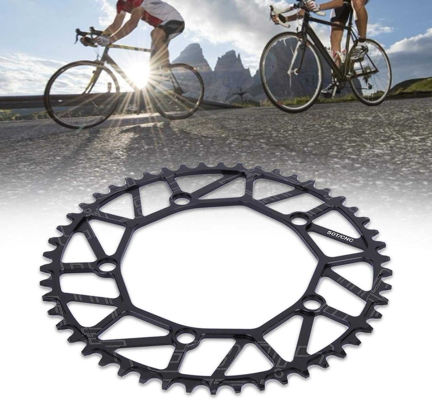 Tiiyee 130 BCD Chainring, Aluminium Alloy Bicycle Chainring Bike Chain Wheel Crank Plates Bicycle Accessories Repair Parts Single Disc Sprocket for Road Mountain Bike