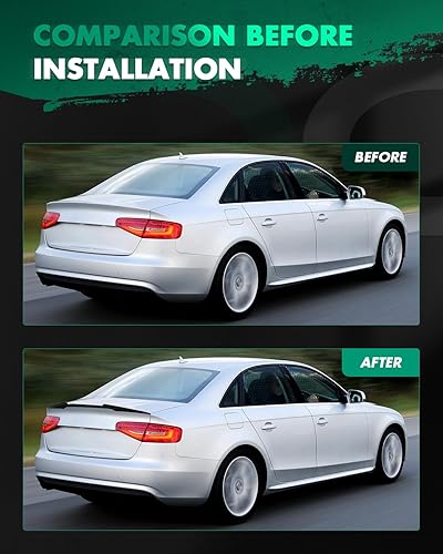 Miniatura 6 de SCITOO Alerón de alerón de ventana trasera ABS para Audi A4 B8 Sedan negro brillante alerón trasero para maletero 2009-2012