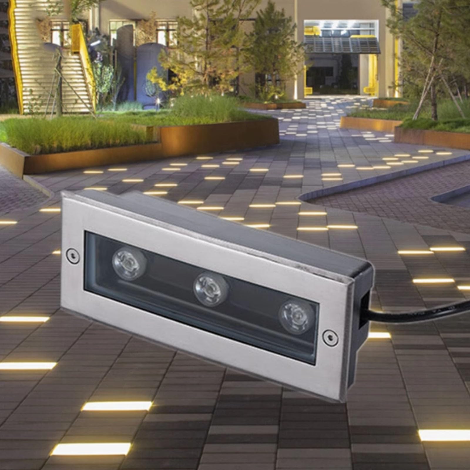 LED-Einbaustrahler For Den Außenbereich - LED-Strahler - LED-Langstreifen-Einbauleuchte, 220V/24V LED-Einbau-Stehlampe, IP67 Wasserdichter Außenstreifen For Den Außenbereich, Gartenbeleuchtung(Red,12W