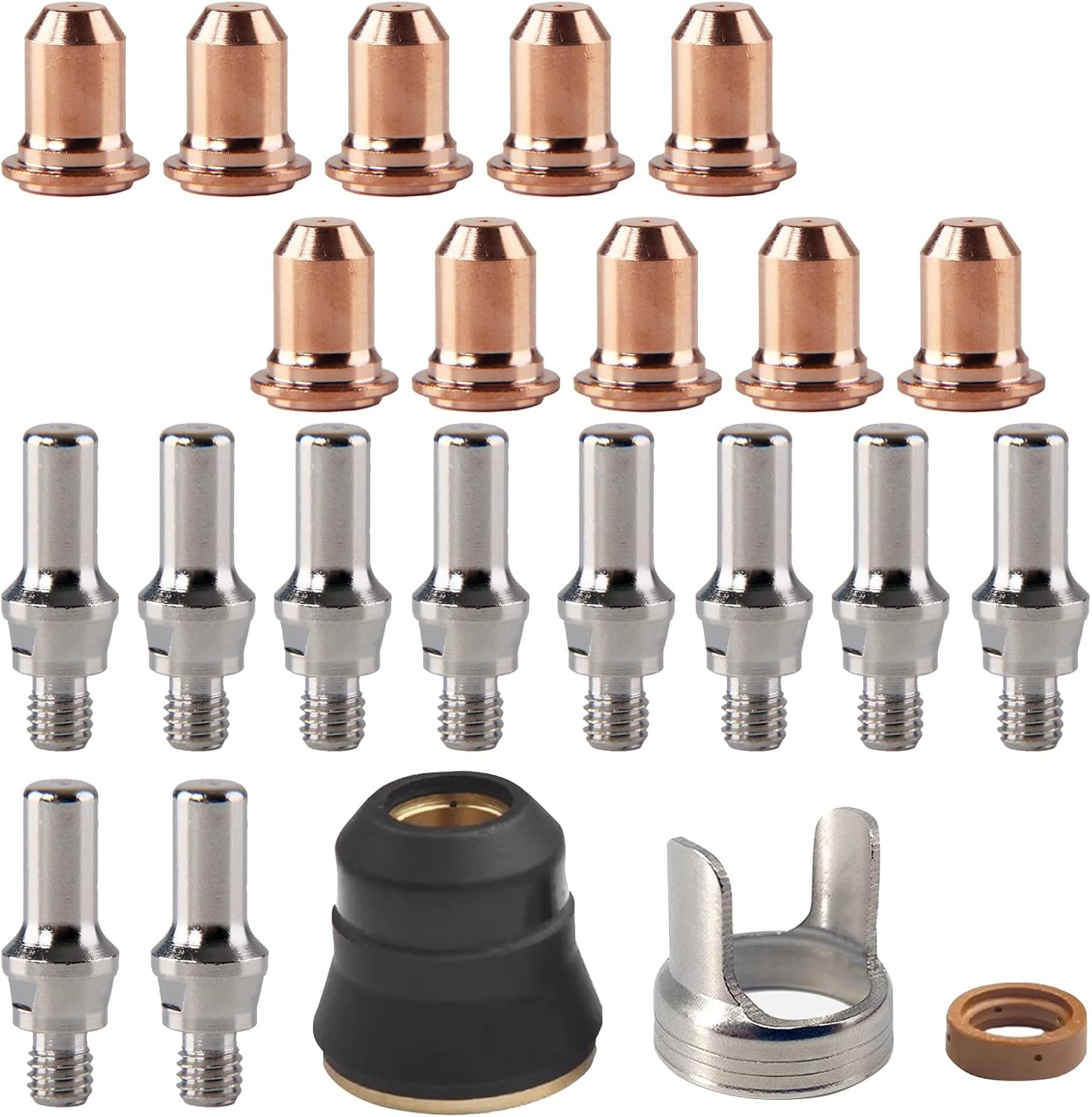 Eagles IPT-60 PT-60 IPT-40 PT40 Plasma Cutting Torch Tip 1.0mm 0.039'', Include Electrode, Plasma Cutting Shield Cap, Plasma Cutting Stand-Off, Swirl Ring, 23-Pack