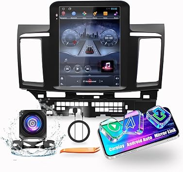 Kunfine Tesla Style Car CarPlay Android Auto Navigation Stereo GPS Radio Camera 9.7" IPS Touchscreen Headunit Tablet Media Player for Mitsubishi Lancer 2006-2018, if Applicable Octa Core 4G+64G