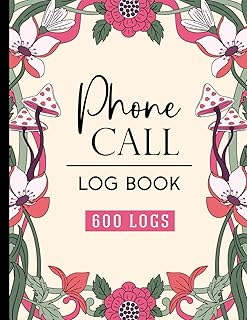 Phone Call Log Book: Telephone Message Book for Office with Notes | 600 Entries | Voicemail Notebook | Business Call Log Follow up | Pink Boho