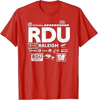 Vintage Raleigh Durham RDU Airport Code Travel Day Retro Tag T-Shirt